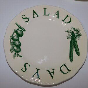 VTG Wood & Sons England The Kitchen Garden Green Salad Days Side Plates 8"